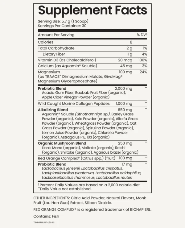 Morning Restore supplement facts