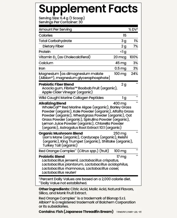 Terra Mare Morning Restore supplement facts